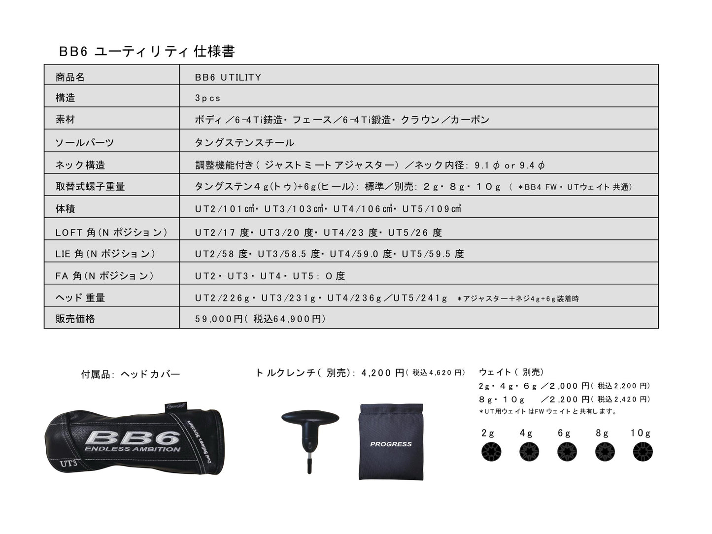 Progress Golf BB6 Utility Hybrid Head